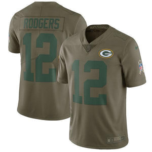 Aaron Rodgers Green Bay Packers Salute To Service Limited Jersey 2019 - Olive