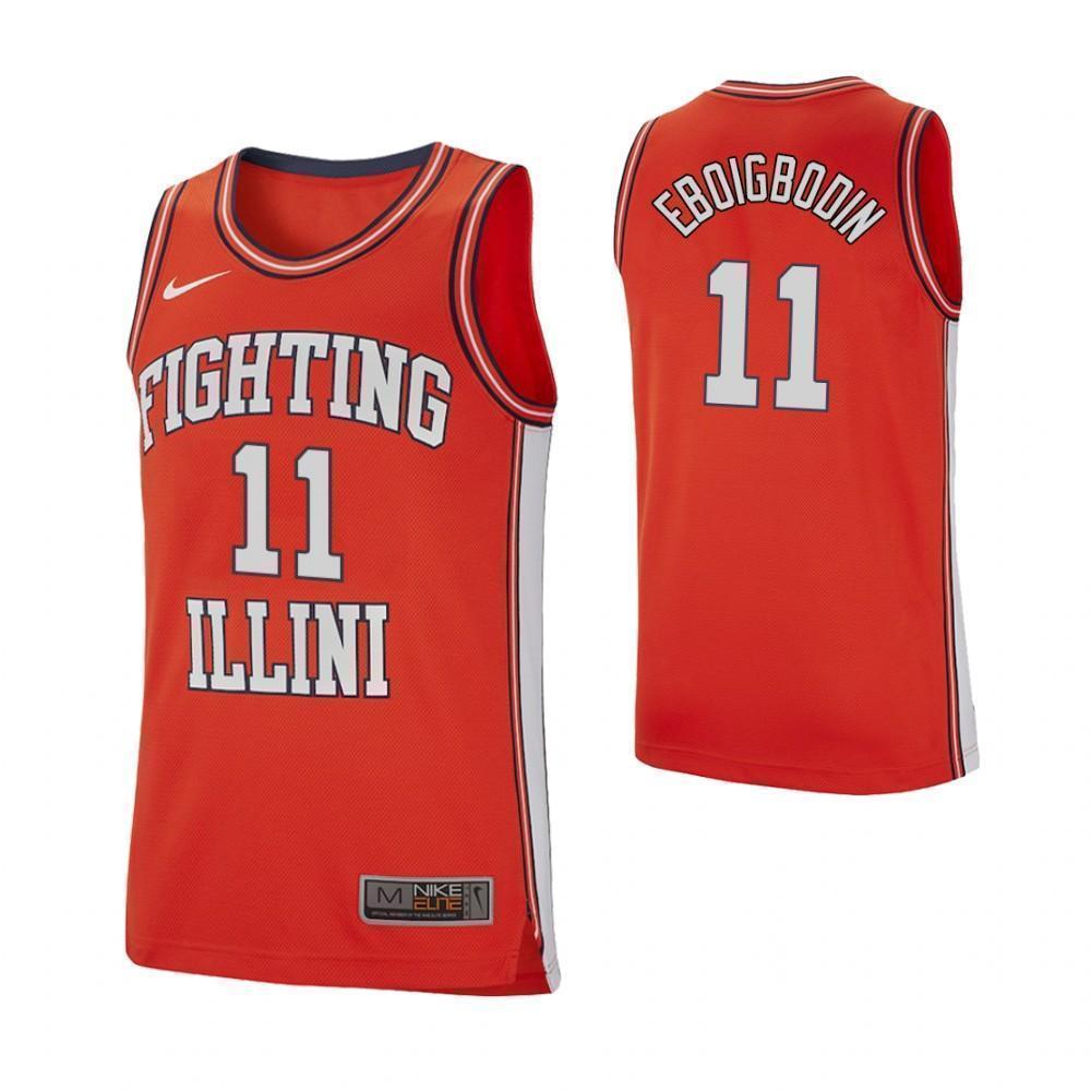 Greg Eboigbodin Illinois Fighting Illini Basketball Jersey 2019 - Red