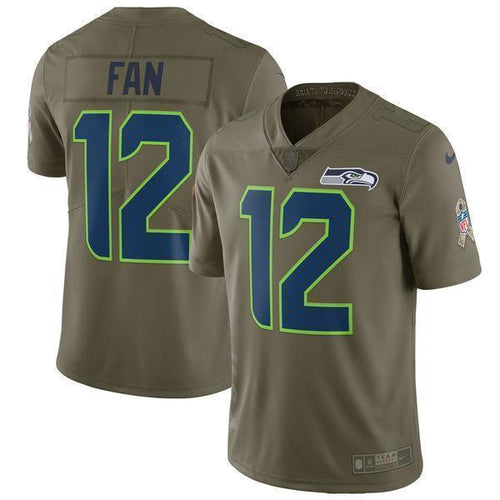 12 Fan Seattle Seahawks Salute To Service Limited Jersey 2019 - Olive