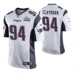 Adrian Clayborn New England Patriots Super Bowl LIII Game Jersey 2019