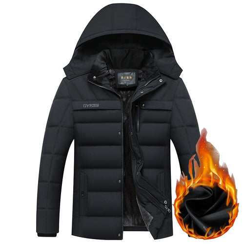 drop shipping Winter Jacket Men -20 Degree Thicken Warm Parkas Hooded Coat Fleece Man's Jackets Outwear Jaqueta Masculina LBZ31